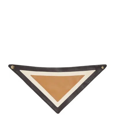 Retori Lambskin Colour-block Bandana In Brown