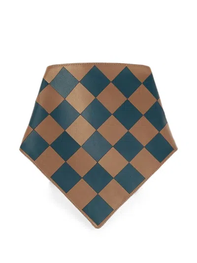 Retori Leather Bandana Scarf In Brown