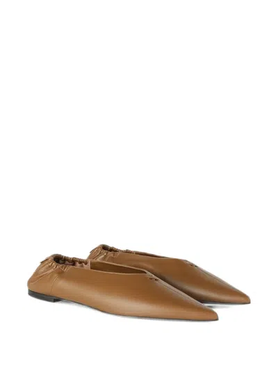 Retori Leather Flat Pumps In Brown