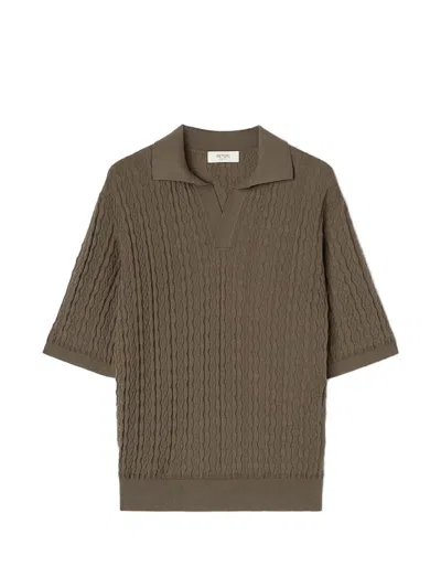 Retori Micro-argyle Superfine-cotton T-shirt In Green