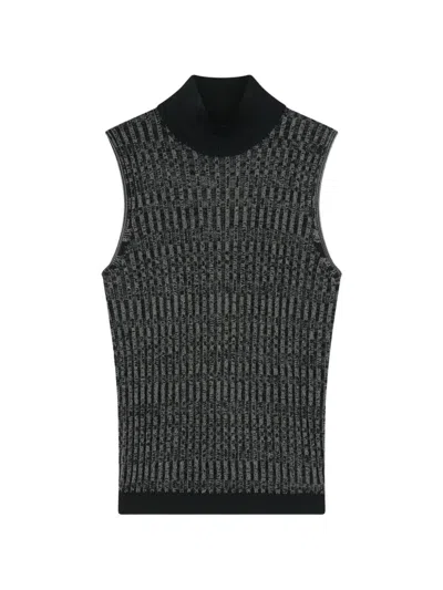 Retori Micro-check Sleeveless Vest In Black