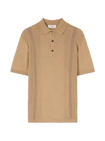 Retori Mixed-stitch Knit Polo Shirt In Neutral