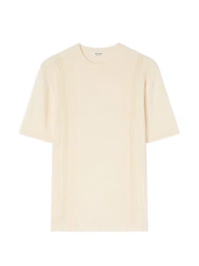 Retori Mixed-stitch Knit T-shirt In Neutral