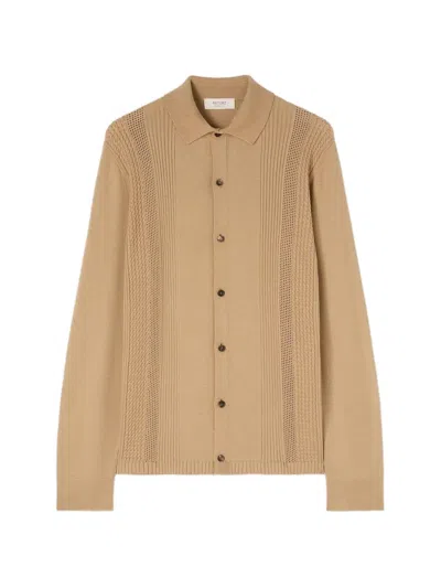 Retori Mix-stitch Knit Cardigan In Brown