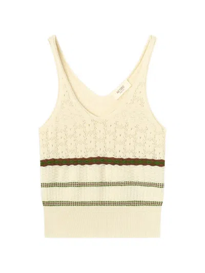 Retori Mix-stitch Knit Cotton Top In Neutral