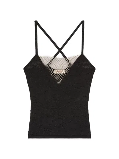 Retori Net-detail Tank Top In Black