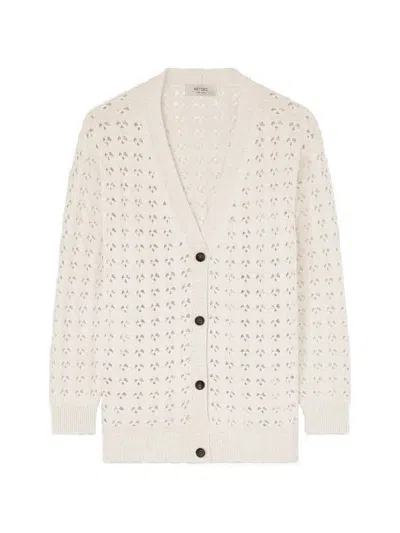 Retori Openwork-stitch V-neck Cardigan In Neutral