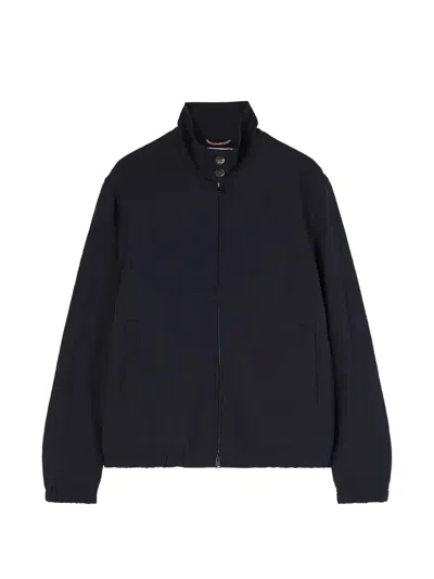 Retori Packable Zip-up Wool Bomber Jacket In Blue