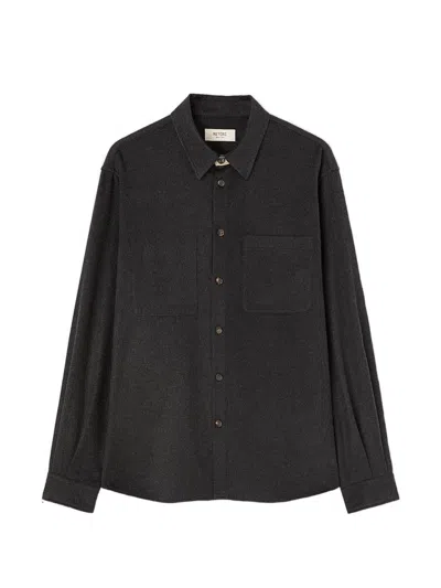 Retori Patch-pocket Shirt Jacket In Gray
