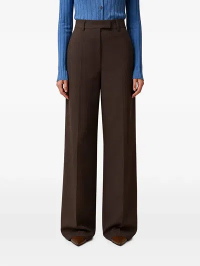 Retori Peach Touch Linen Tailoring Pants In Brown