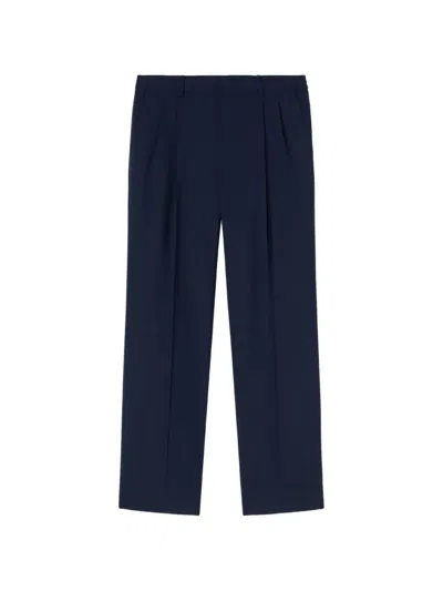 Retori Pleated Concealed-fastening Trousers In Blue