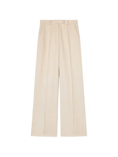 Retori Pleated Silk Tailored Trousers In Neutral