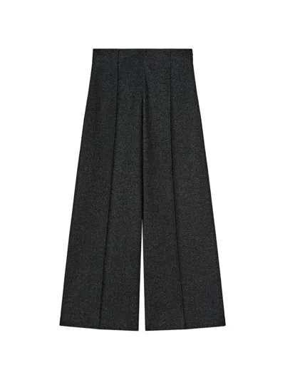 Retori Pleated Wide-leg Wool Trousers In Black