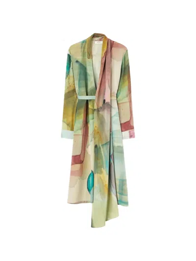 Retori Printed Scarf-detail Dress In Multi