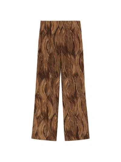 Retori Printed Silk Trousers In Multi