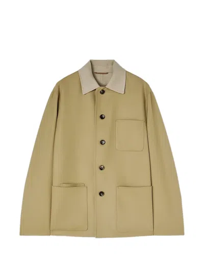 Retori Reversible Wool Shirt Jacket In Green
