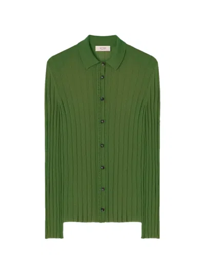 Retori Ribbed-knit Cardigan In Green