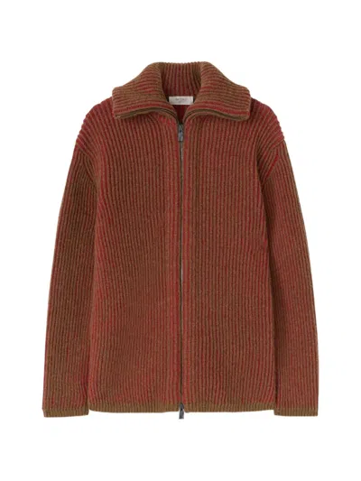 Retori Ribbed-knit Cardigan In Red