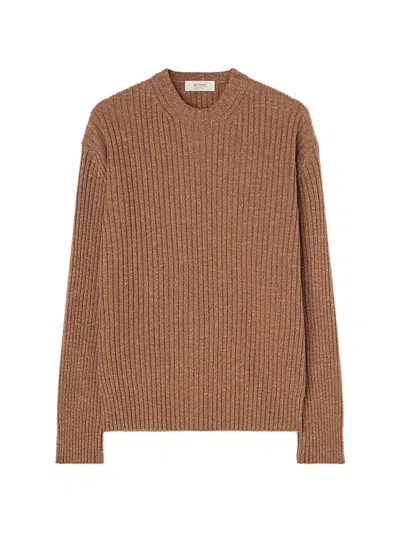 Retori Ribbed-knit Crew-neck Cashmere Jumper In Brown