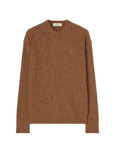 Retori Ribbed-knit Crew-neck Sweater In Brown