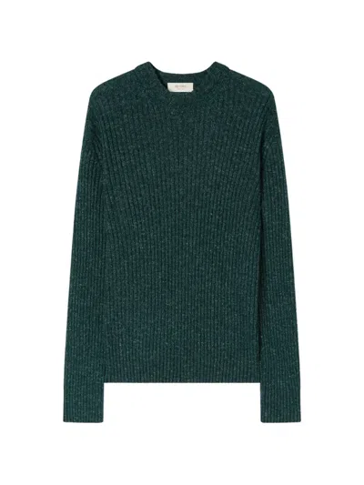Retori Ribbed-knit Mélange Sweater In Green