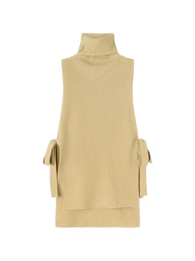 Retori Ribbed-knit Side-tie Vest In Blue