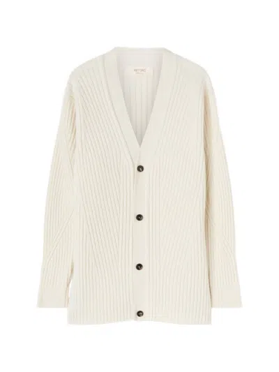 Retori Ribbed-knit V-neck Cardigan In Red