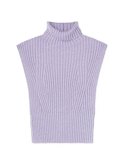 Retori Rib-knit Open-back Cashmere Tank Top In Purple