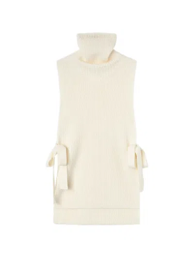 Retori Rib-knit Side-tie Vest In Neutral