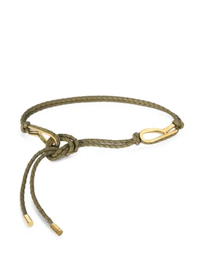 Retori Rope Leather Belt In Green