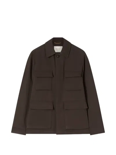 Retori Sahariana Pocket-details Linen Jacket In Brown