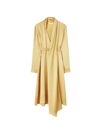 Retori Scarf-detail Midi Dress In Yellow