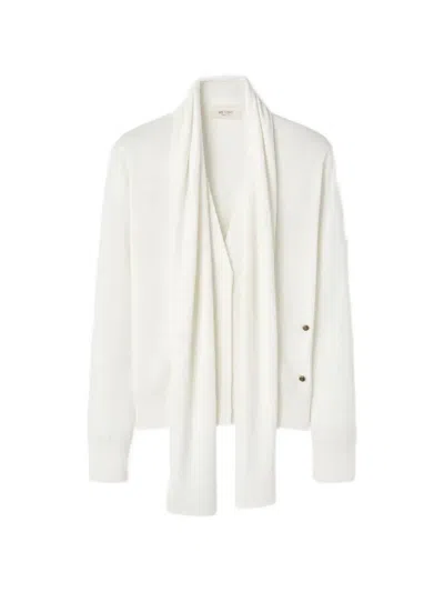 Retori Scarf-detail Silk Cardigan In Neutral