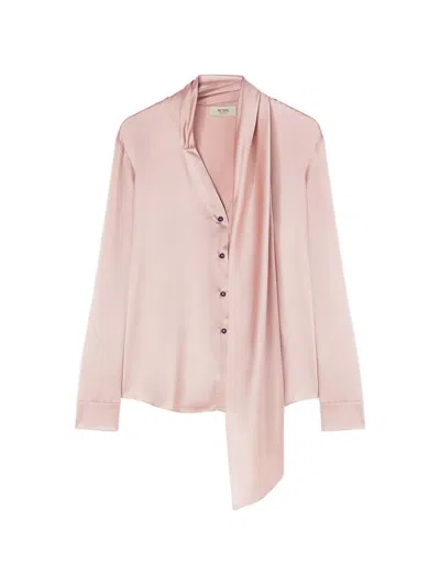 Retori Scarf-detail Silk Shirt In Pink