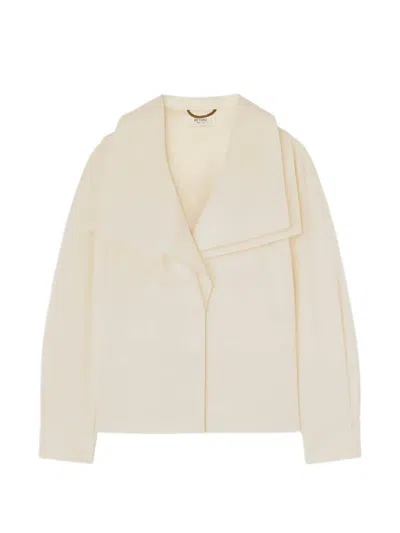 Retori Shawl-collar Long-sleeve Cotton Shirt In Neutral