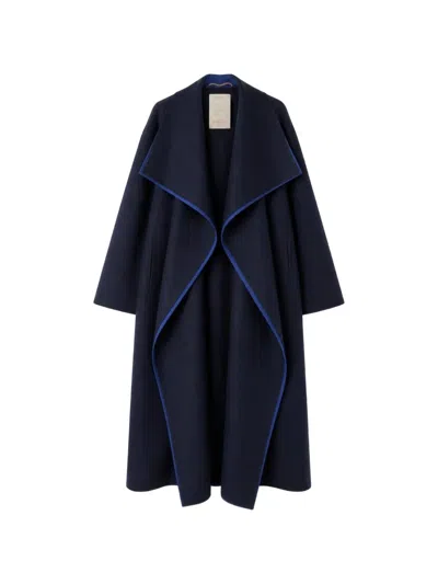 Retori Shawl-collar Wool Coat In Blue