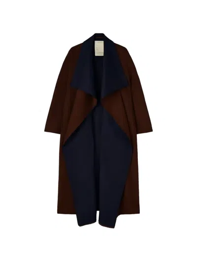 Retori Shawl-collar Wool Coat In Brown