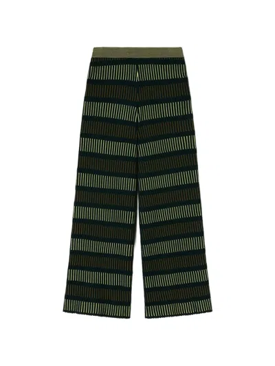 Retori Striped Palazzo Pants In Green