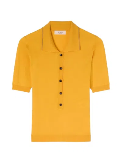 Retori Stripe-detail Polo Shirt In Orange