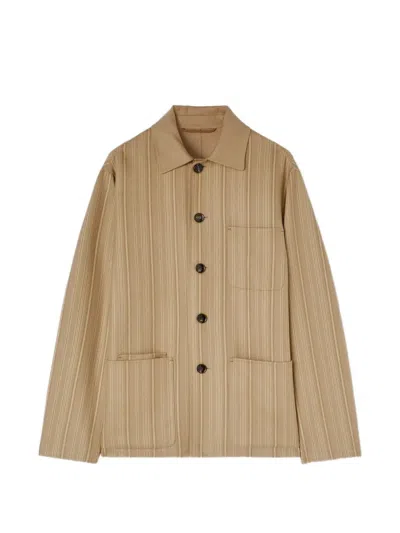 Retori Striped-pattern Reversible Shirt Jacket In Neutral