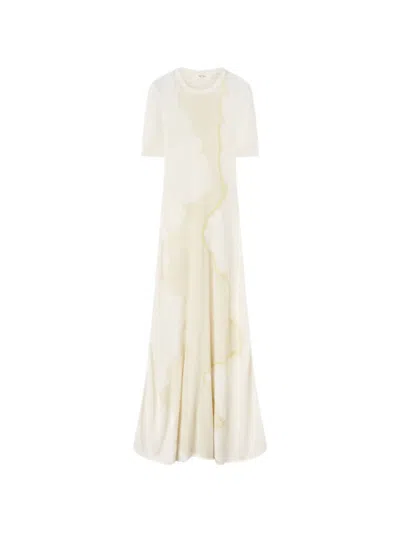 Retori Struggle And Peace Mixed-media Inserts Maxi Dress In Neutral