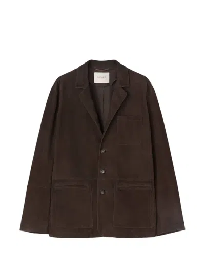 Retori Suede Single-breasted Blazer In Brown