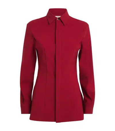 Retori Virgin Wool Fitted Shirt In Red
