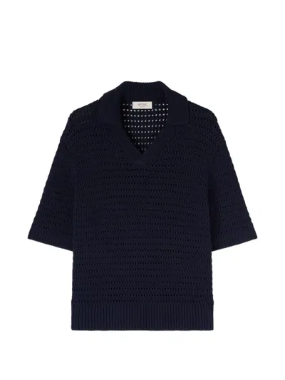 Retori V-neck Cotton T-shirt In Blue