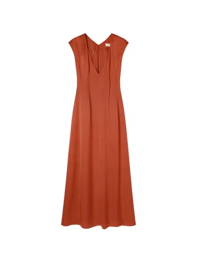 Retori V-neck Maxi Dress In Orange