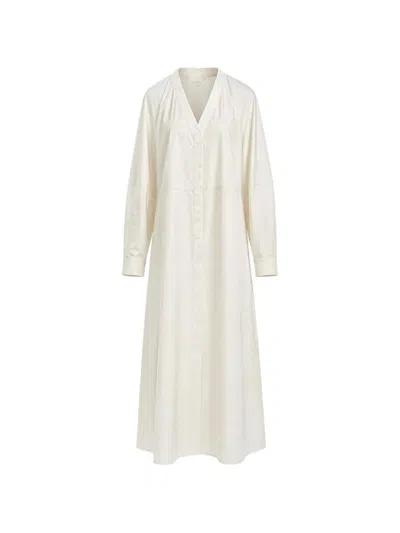 Retori V-neck Midi Dress In White
