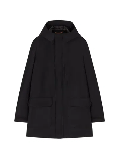 Retori Water-repellent Wool Parka In Black