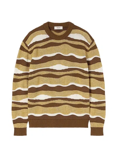 Retori Waves-jacquard Knit Sweater In Brown