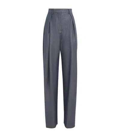 Retori Wool-blend Wide-leg Sartorial Trousers In Blue