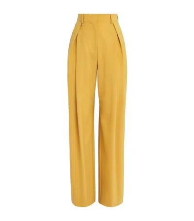 Retori Wool-blend Wide-leg Heritage Trousers In Yellow